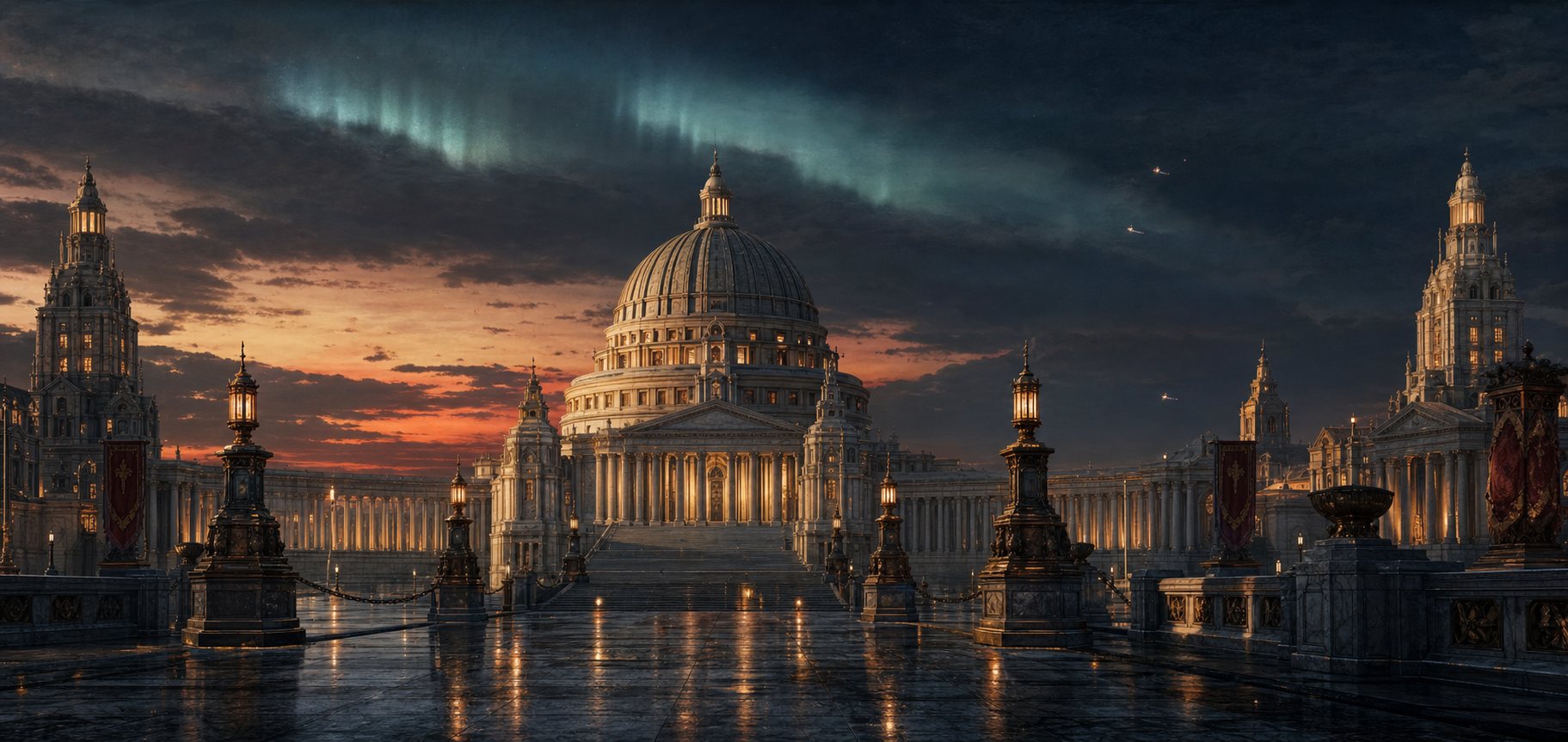 Marble capital dome at dusk — the job he is asking for.